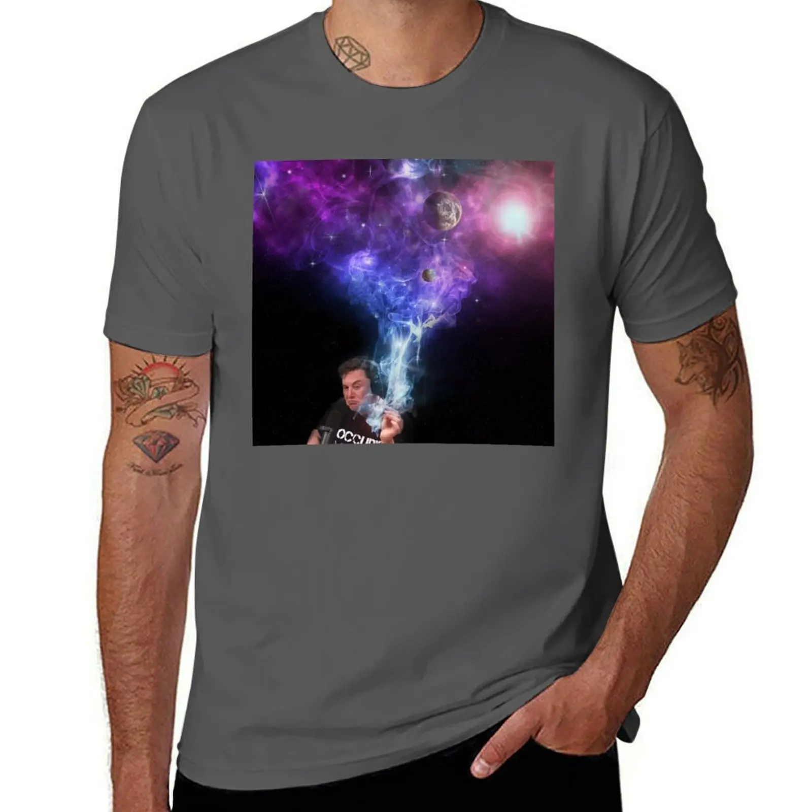 

Футболка Илон Маск для курения пространства, футболка с травами, персонализированные футболки для мужчин, винтажная футболка с графикой