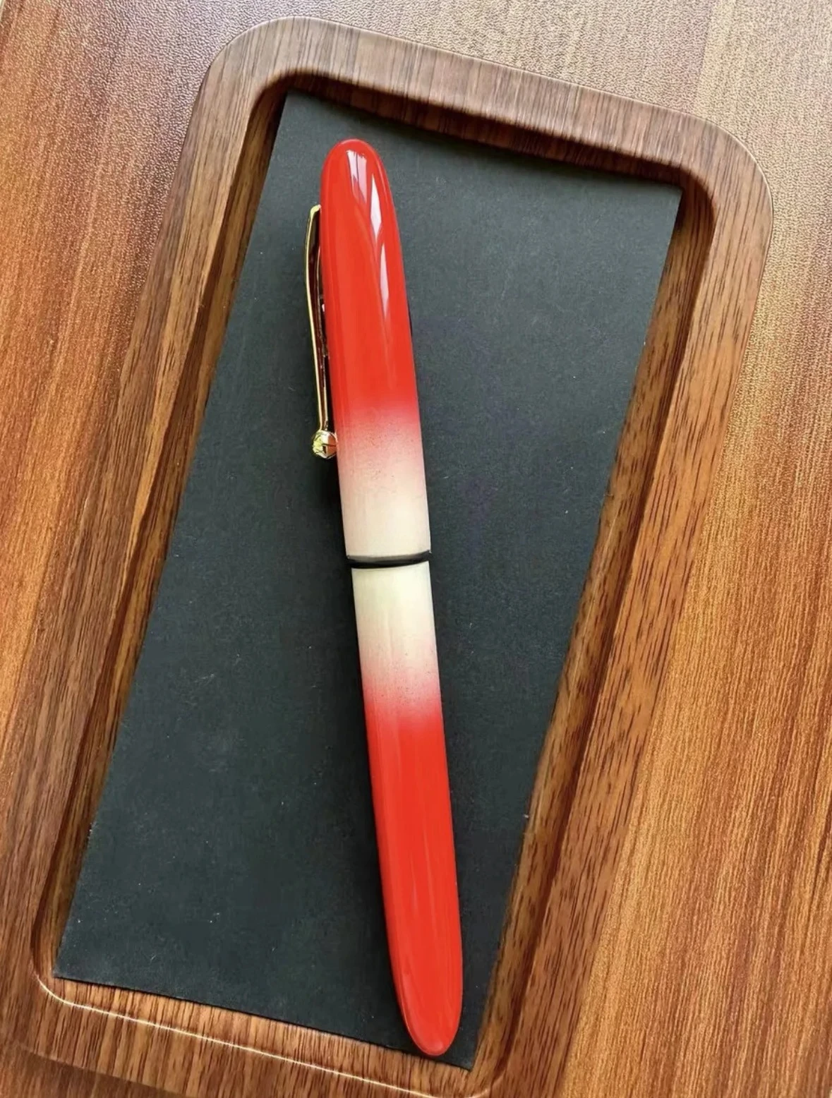 لا بنك الاستثمار القومي مجموعة أحمر أبيض التدرج ورنيش الحرفية النحاس قلم حبر فقط حامل قلم للطيار 74/742/743 بحار 14K/21K البلاتين 3776