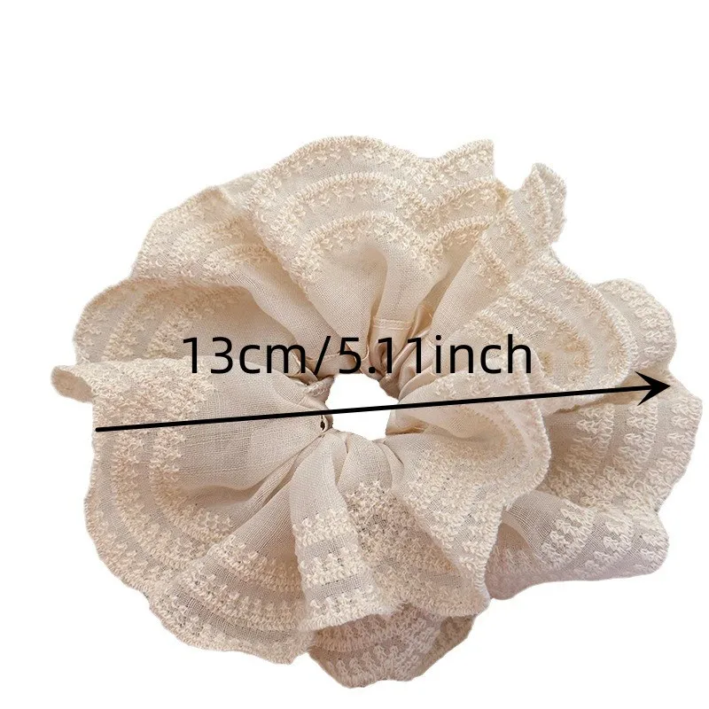 Double Layer Lace Ribbon Hair Ties French Romantic Hollow Large Intestine Ring Hair Ornaments Lolita Style Ties For Women