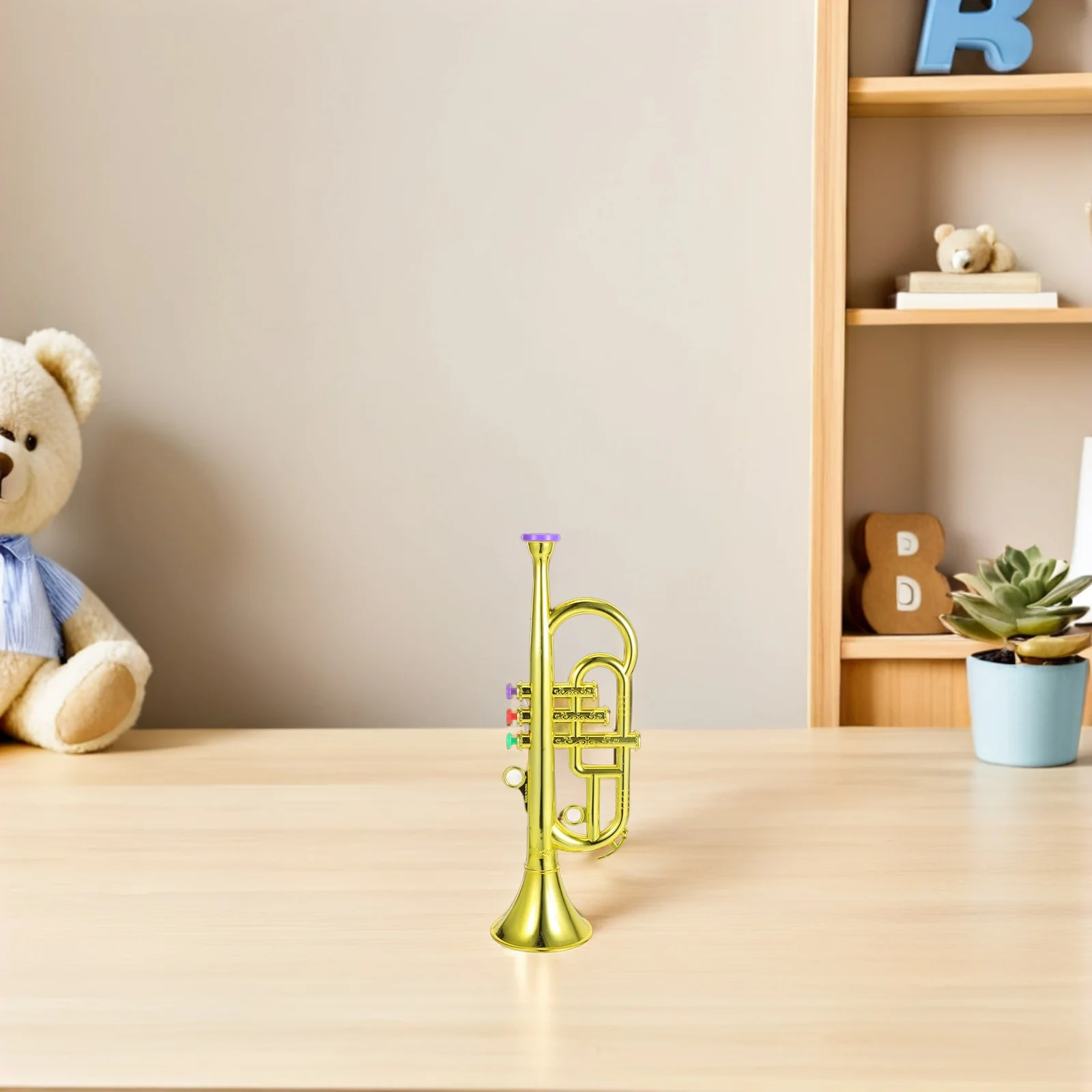 Giocattoli musicali per bambini Tromba per bambini Mini trombe tascabili per ragazzi Strumento in plastica a tre sezioni per bambini
