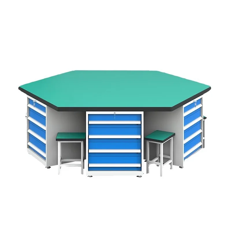 

Heavy duty hexagonal workbench school training console multi-station pliers table mold assembly table