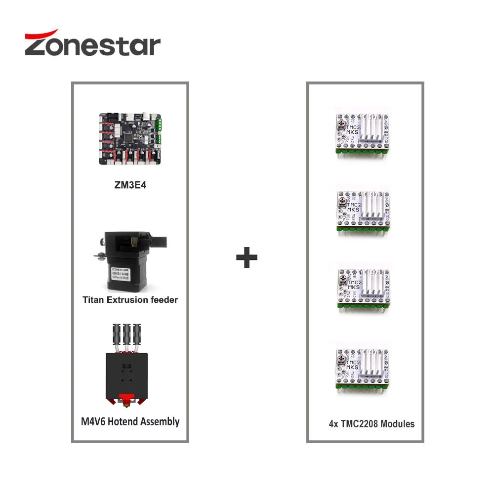 Imagem -05 - Zonestar Z9m3 Z8sm3 Z8t Atualizar Peças Combine 4.3 Tft-lcd Tmc2208 Filamento Run Out Sensor Flexível Etiqueta Magnética Vidro