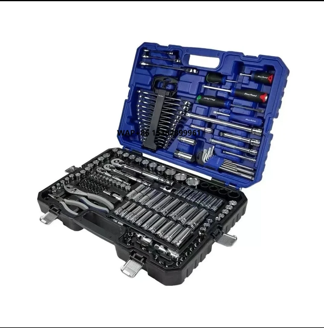 Blue Dot Tools 151-Piece Auto Repair Toolbox Set Ratchet Wrench Screwdriver Pliers for Maintenance Case Packaged