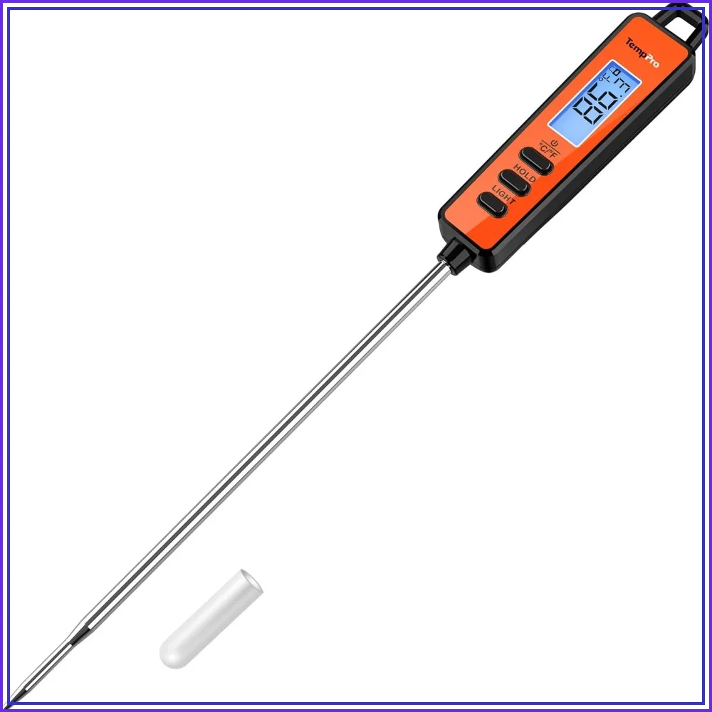 Digital Meat Thermometer for Cooking, Deep Frying, Candy - Instant Read with Super Long Probe, Backlit, Kitchen Gift