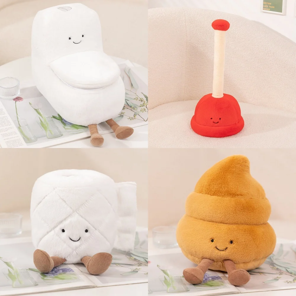 

New POOP Roll Paper Toilet Cleaner Toilet Plush Toys Friends Funny Freative Poo Funny Doll Send Friends Children Birthday Gift