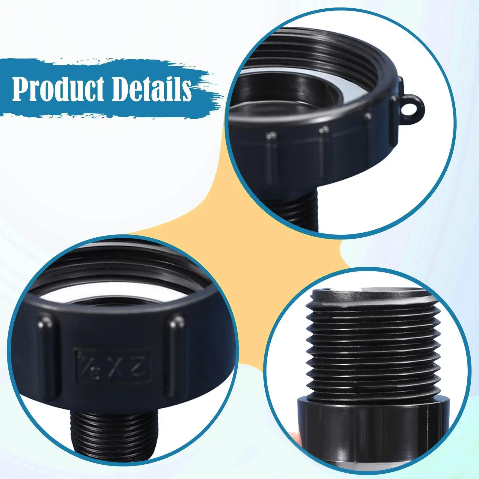 IBC Tote Tank Drain Adapter Heavy Duty Plastic Fittings for Garden Hose Connection and Water Supply