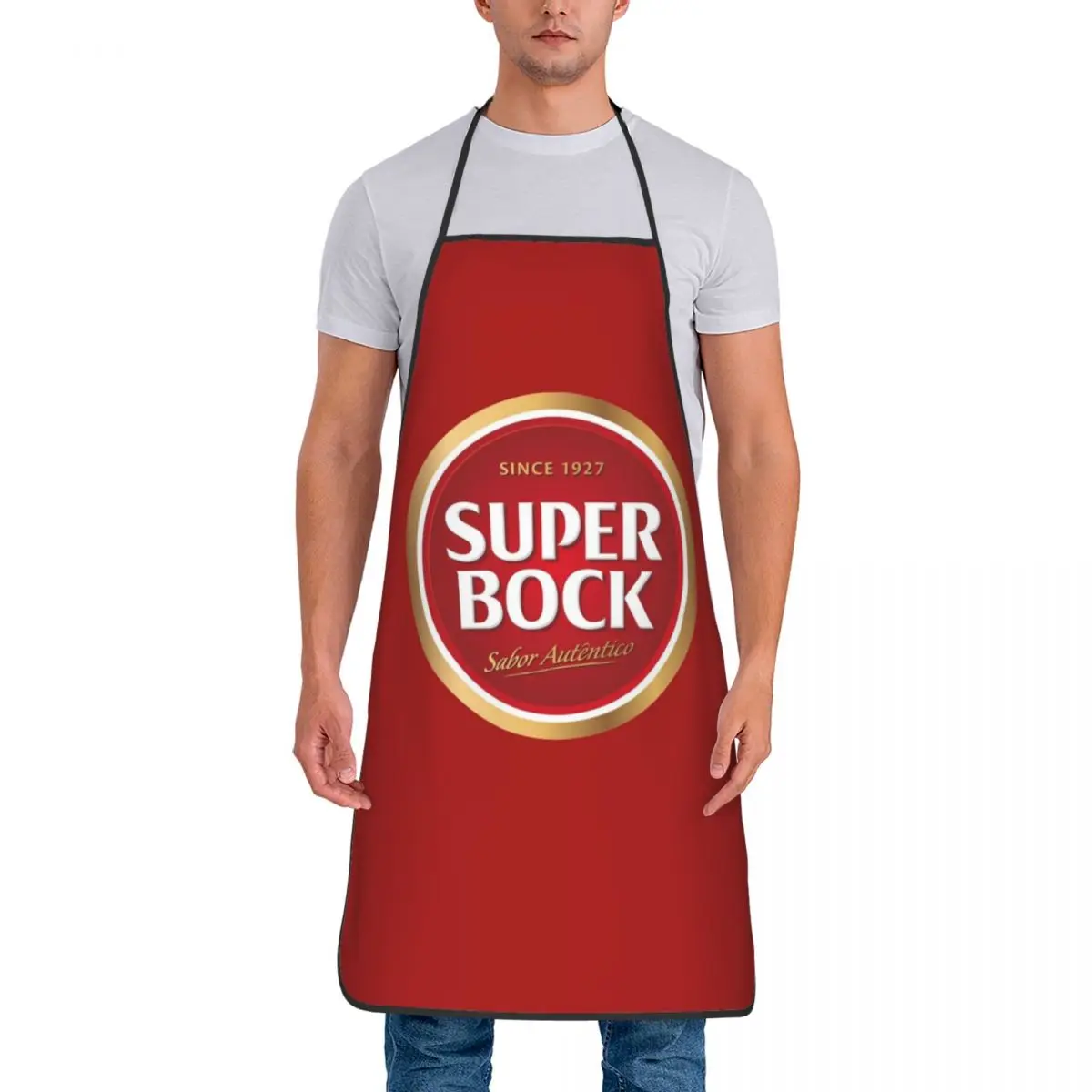 Super Bock Aprons Chef Cooking Baking Tablier Waterproof Bib Kitchen Cleaning Pinafore for Women Men Gardening