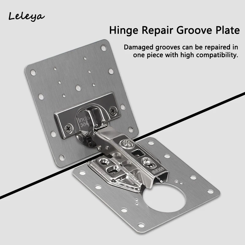 

Stainless Steel Rust Steel Cabinet Door Hinge Repair Plate Kitchen Cabinet Door Hinges Mounting Plate with Screw