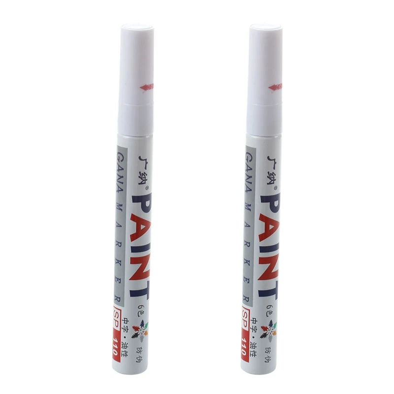 

2X White Permanent Car Tyre Tire Metal Paint Pen Marker