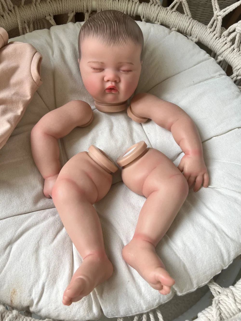 

20inch Reborn Doll Kit Sleeping Baby ASHIA Already Painted with 3D Visible Veins Lifelike Unfinished Doll Parts Blank Doll Kit