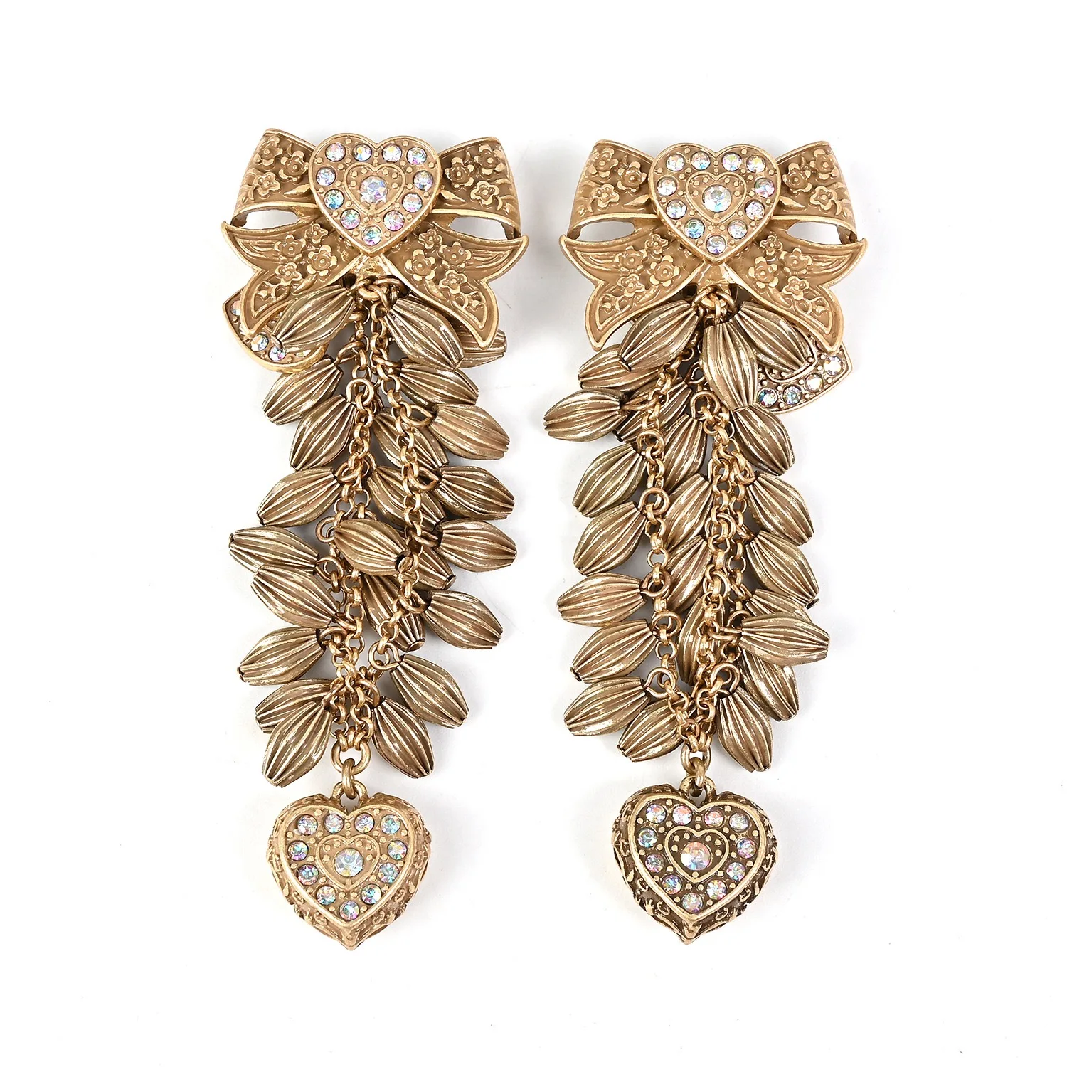 2025 Fashion Classic European and American Women's Luxury Retro Love Tassel Ear Clip Elegant Banquet Fashion Earrings Gift