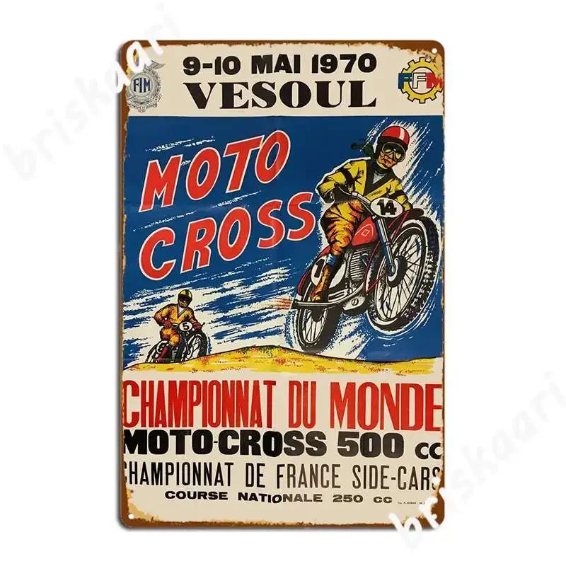 Championnat Du Monde Vesoul 1970, letrero de Metal, placas de cine para sala de estar, decoración de cine, cartel de estaño