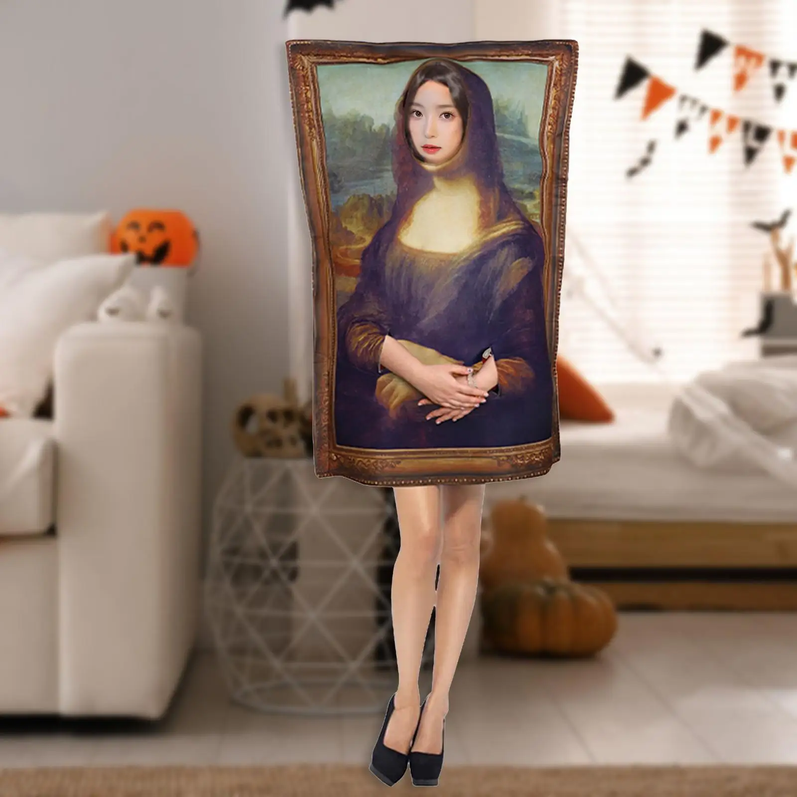 

Halloween Paintings Costume Decor Hollowed Out Head Hands Artist Retro Style