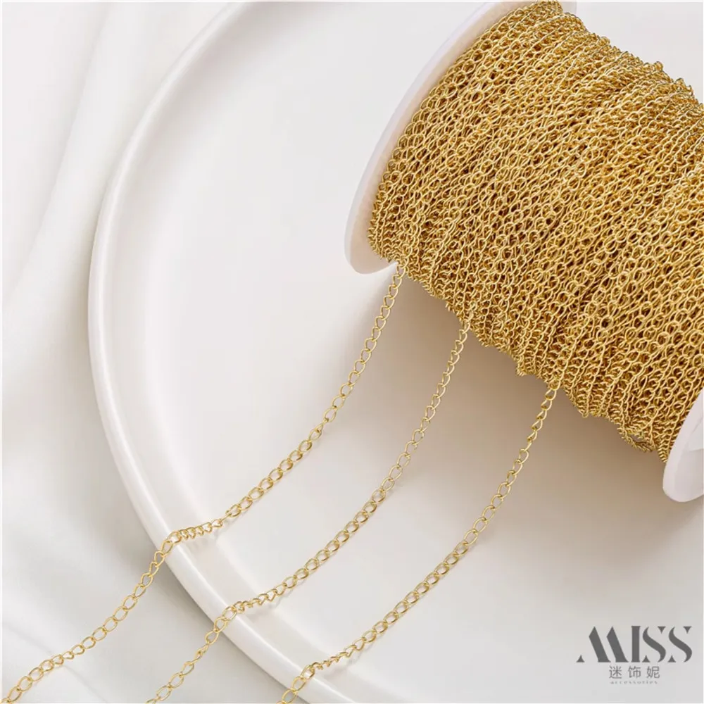 

14K Gold-wrapped Ponytail Chain Loose Chain DIY Handmade Extension Tail Chain Bracelet Necklace Jewelry Accessories Material