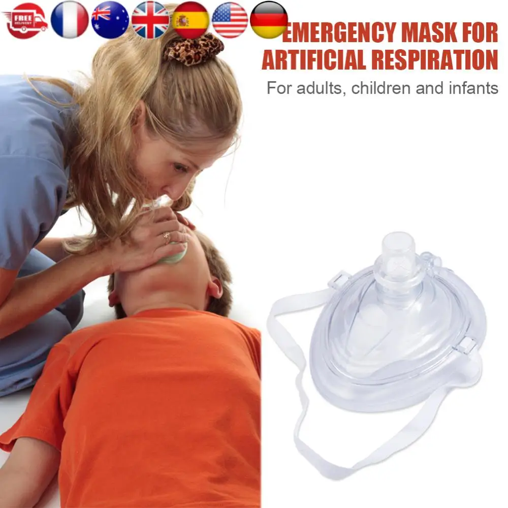 

Профессиональная дыхательная маска для СЛР с односторонним клапаном, многоразовая тренировочная маска для респирации, защитный инструмент для искусственного дыхания