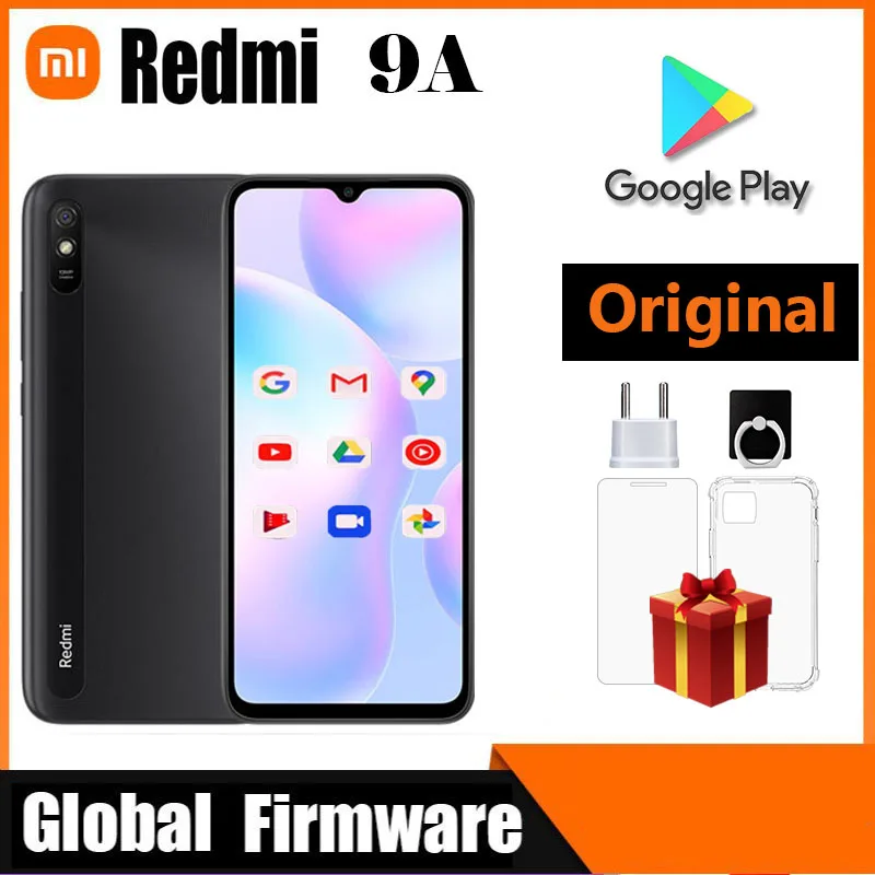 안드로이드 샤오미 레드미 9A 4G 셀룰러 글로벌 버전 휴대폰, 4GB, 64GB, 5000mAh, 13MP, MTK 헬리오 G25 스마트폰 전화