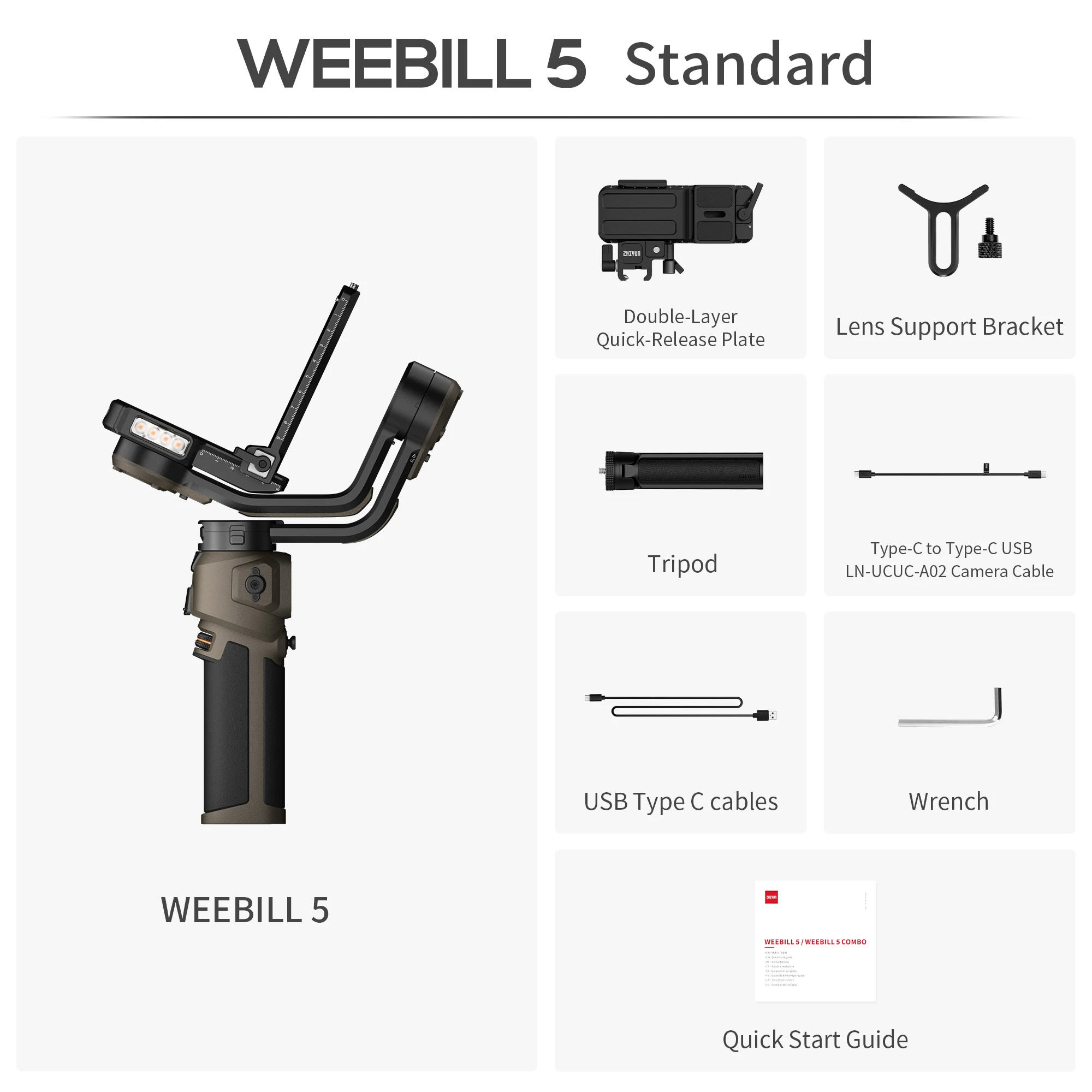 Original ZHIYUN Weebill 5 Handheld Gimbal Stabilizer with AI Track Sling Grip Touchsreen for Sony Canon Nikon Fujifilm Camera
