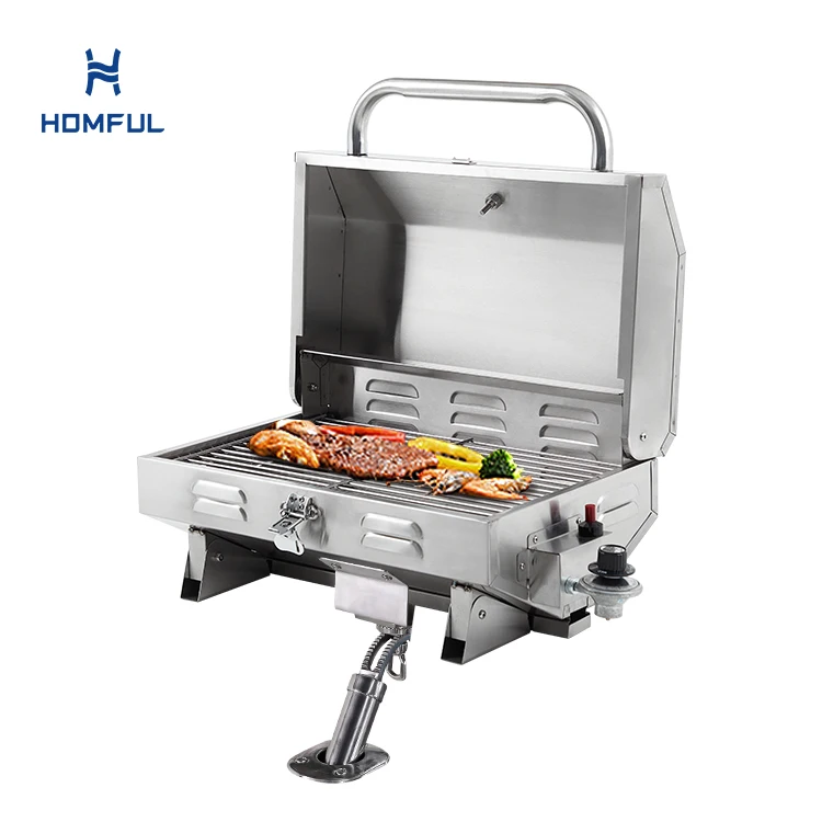 

HOMFUL морской регулируемый лодочный гриль с наклонным кронштейном, крепление для барбекю, печь для барбекю, пропан, барбекю, аксессуары для лодки, газовый гриль для лодки