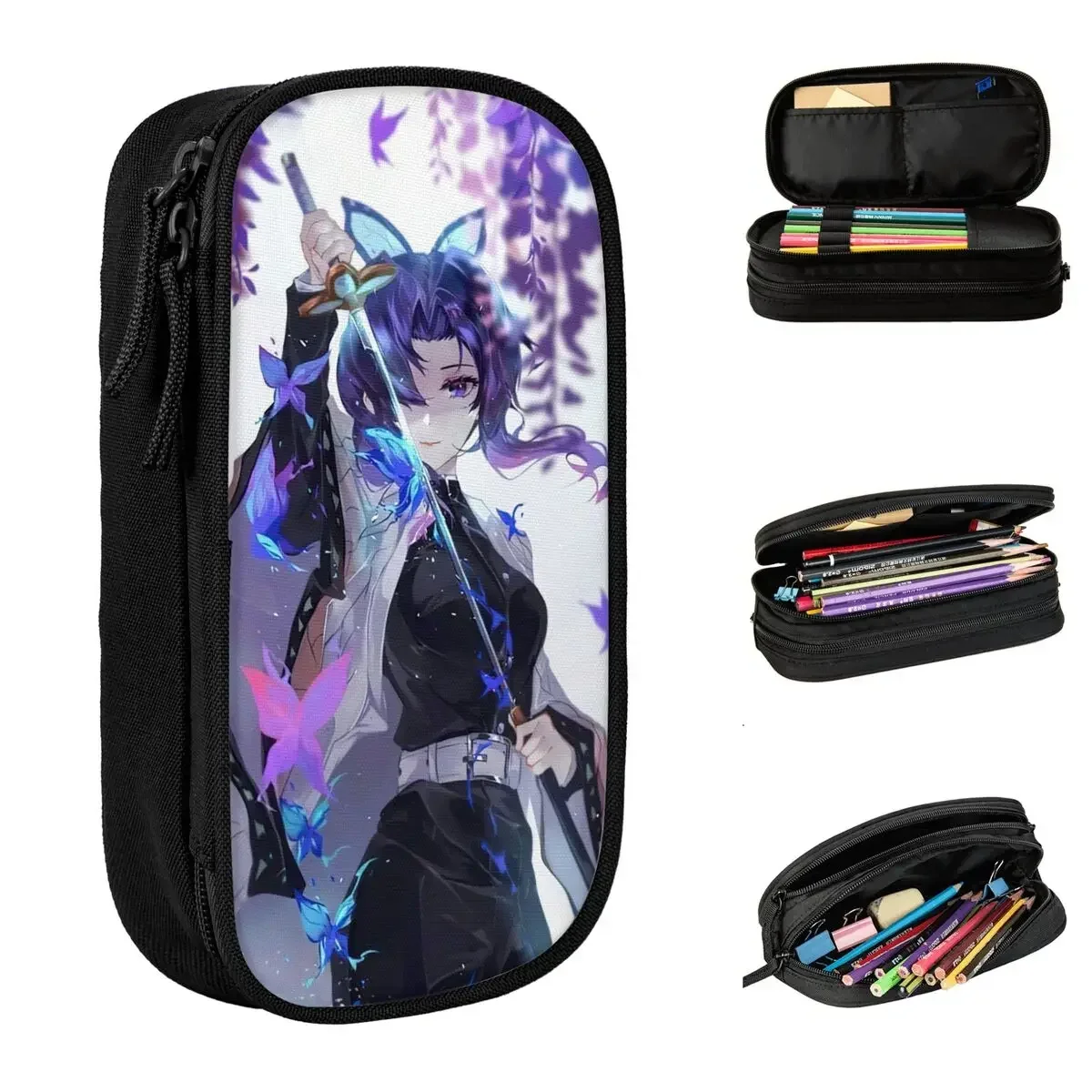 Kamado Nezuko Demon Slayer Pencil Case Creative Anime Pen Bag Girls Boys Big Capacity School Supplies Cosmetic Pencil Box