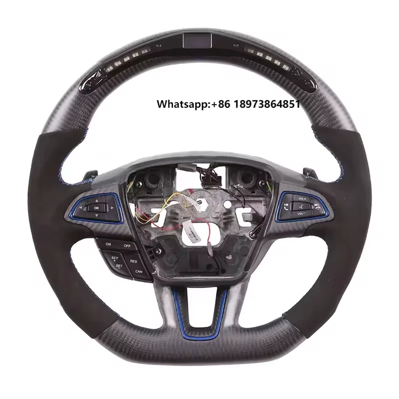 

Custom LED Carbon Fiber Steering Wheel for Ford Mondeo Fusion Edge 2013 2014 2015 2016 2017 2018 2019 alcantara Steering Wheel
