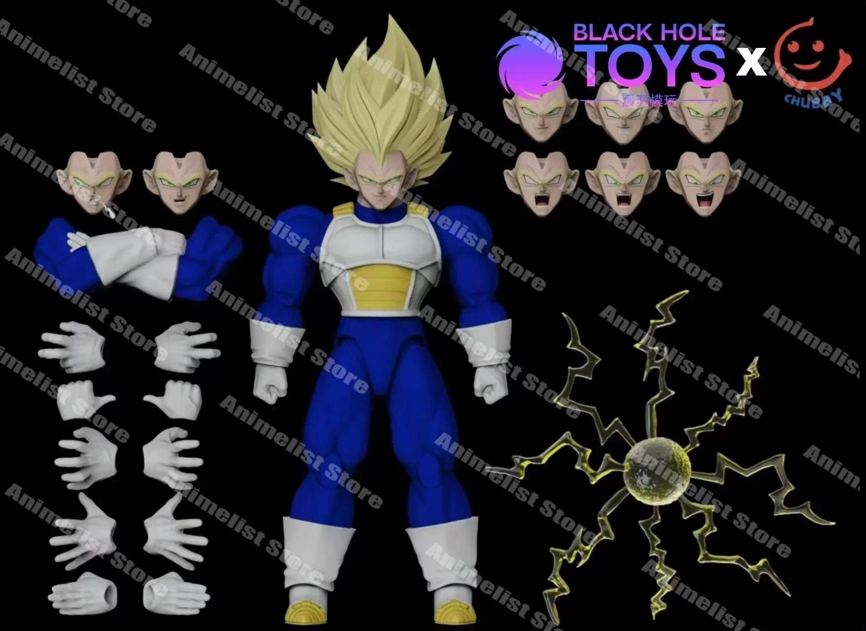 new Black Hole Toys & Chubby Dragon Ball Vegeta Action Figures SHF Super Saiyan SSJ Majin Full Power Anime Models Gifts Kid Toys