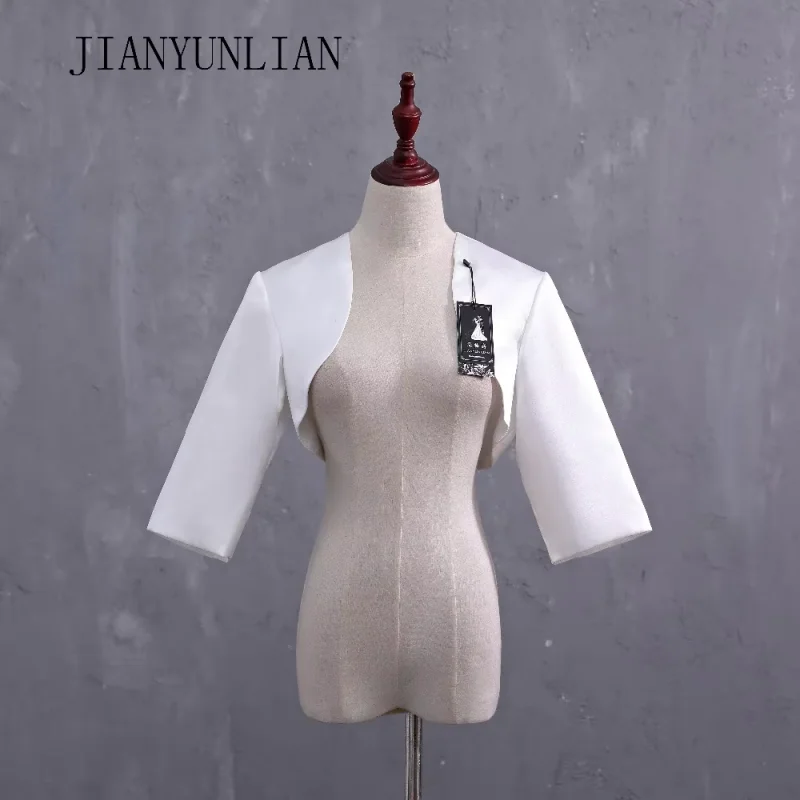 new-silver-grey-satin-wedding-bolero-tippet-shrug-bridal-jacket-stole-wrap-half-sleeves-lined-custom-made-1-2-sleeves