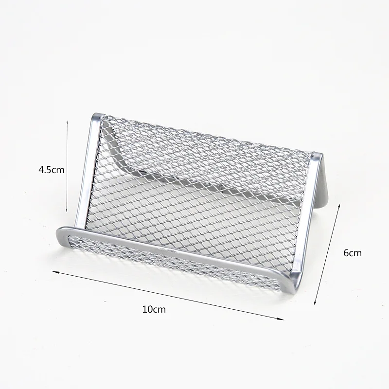 1pc Metal Mesh Portable Business Name Card Holder Display Stand Rack Desktop Table Organizer Home Desk Storage Stand