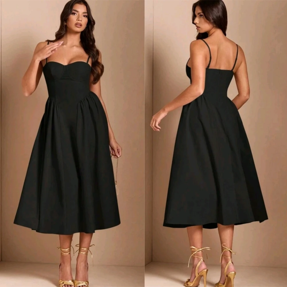 

Customized Elegant Jersey Spaghetti Straps Evening Dress Exquisite Sleeveless Prom Dresses Delicate Bow Special Occasion Gowns