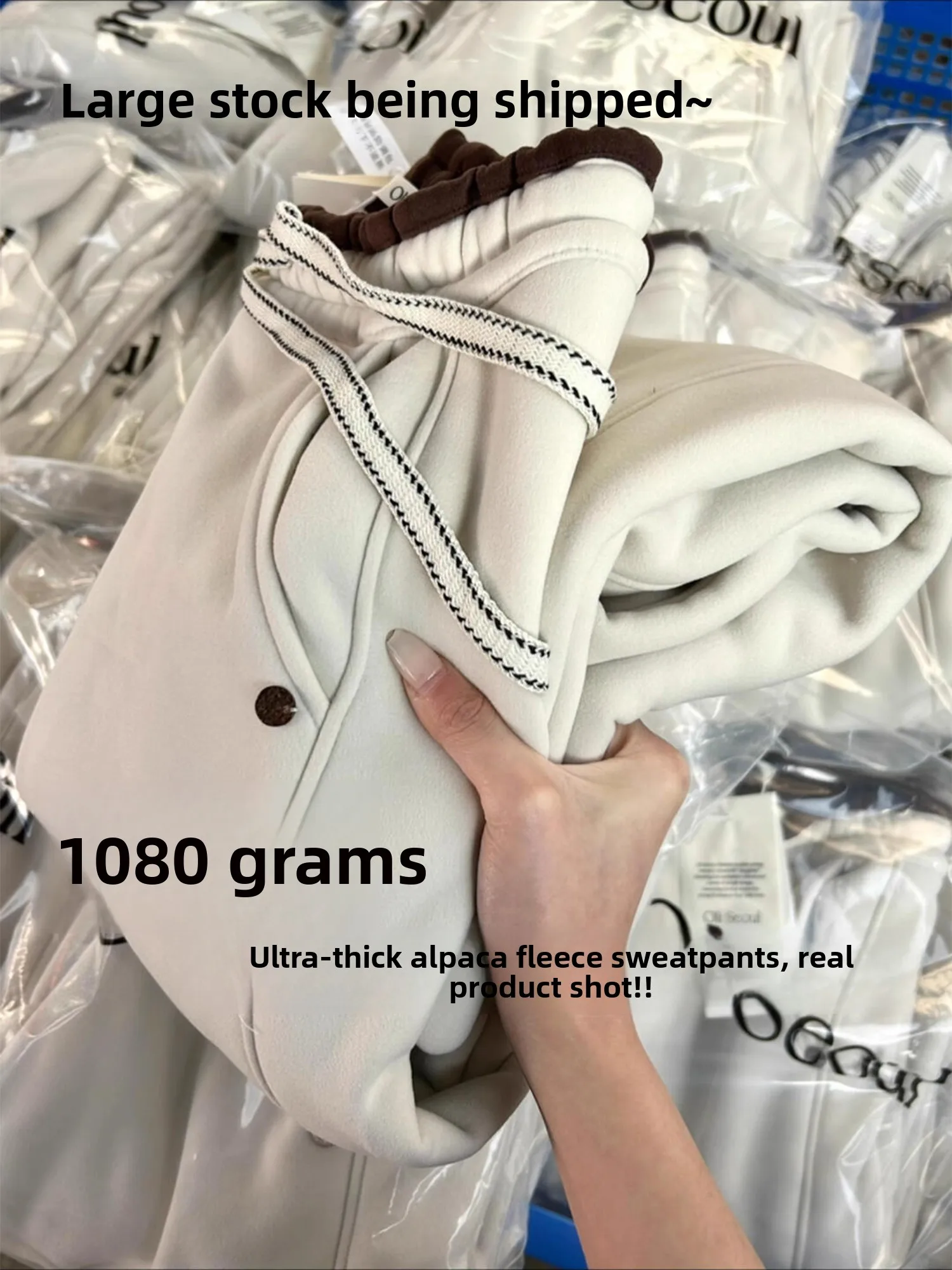 

Ultra-Thi Camel Wool Fce Joggers Women's Winter Warm Slimming Casual Straight Leg Pants Versatile High Waist Trousers