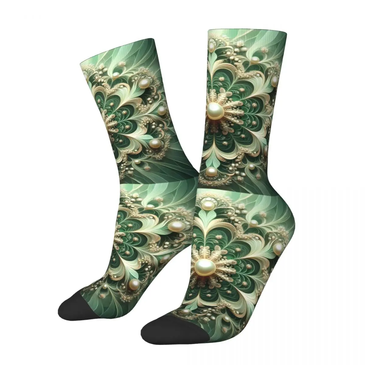 Glazed Design Sock Printed Man Polyester