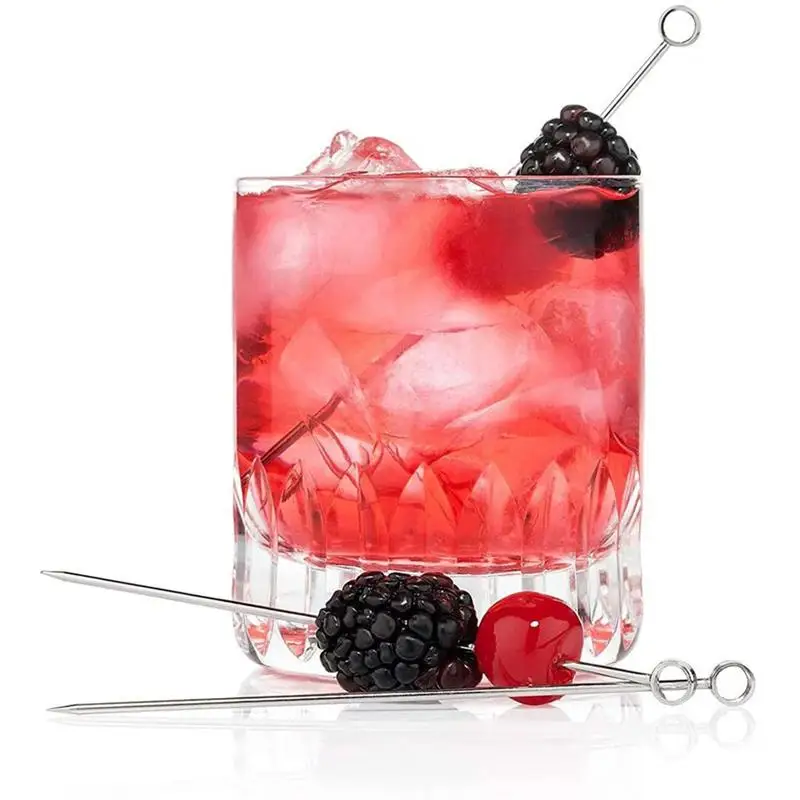 つまようじスティック用カクテルピック前菜ステンレス鋼串フルーツメタル歯ブラシピックマティーニスティック豪華なシャンプーオリーブ