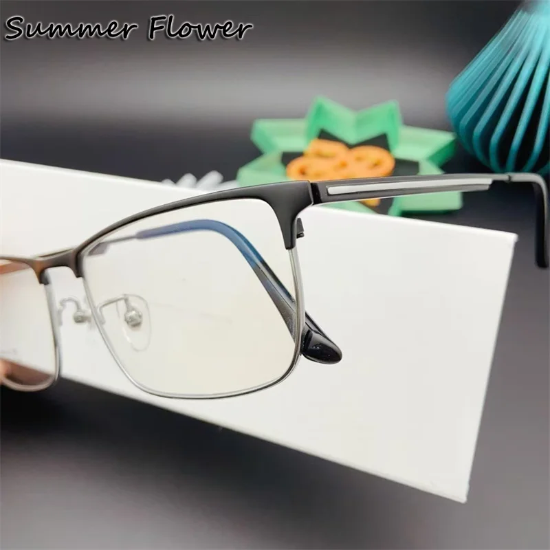 Oversize Eyeglasses Men Wide Face Fashion Prescription Optical Glasses Frame for Male Recipe Pure Titanium Top Quality Glasses