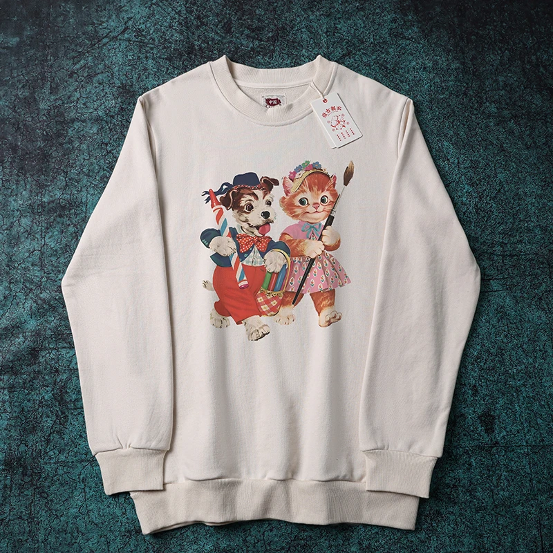 

Худи Xie Xianen в американском ретро-стиле с длинными рукавами и принтом мультяшной собаки, повседневная толстовка для мужчин среднего и молодого возраста