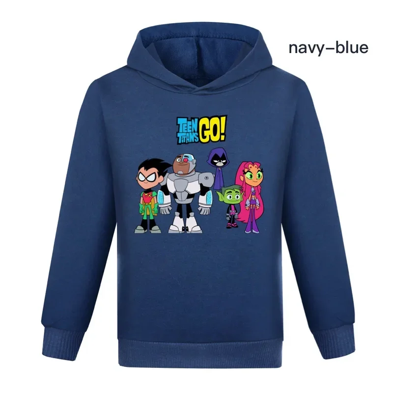 Sudadera con capucha de Teen Titans Go para niños, ropa Unisex para niños, sudaderas con capucha, abrigos de moda para niñas, jersey, suéteres para niños 2024