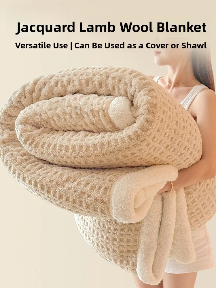 

Бархатное одеяло Thiened Lamb, зимнее одеяло Fce Coral, маленькое одеяло для офиса, накидка на плечо, чехол для дивана, одеяло с вышитым дизайном