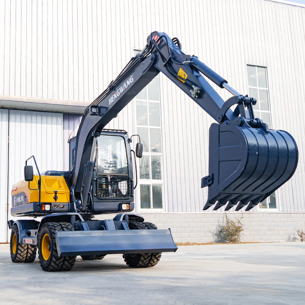 Cheap Construction Wheeled 7 8 9 Ton Four-Wheel Drive Mini Wheel Excavator