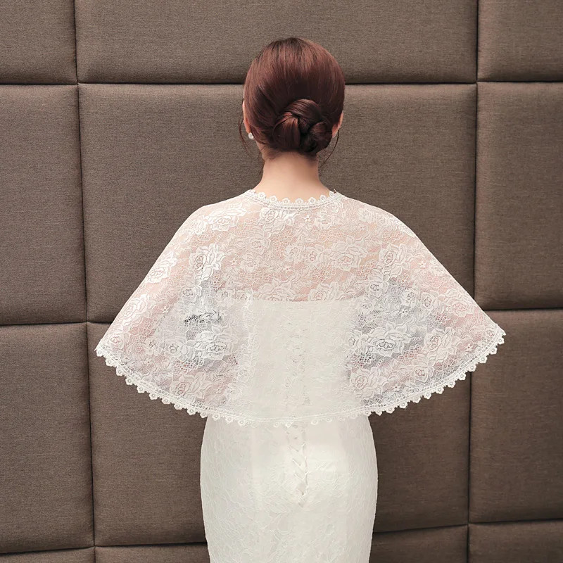 Short Black Bolero Wedding Lace Shawl Bridal Jacket Coat Women Girl Shrug Wraps Pink Champagne White Cape Mariage For Dress