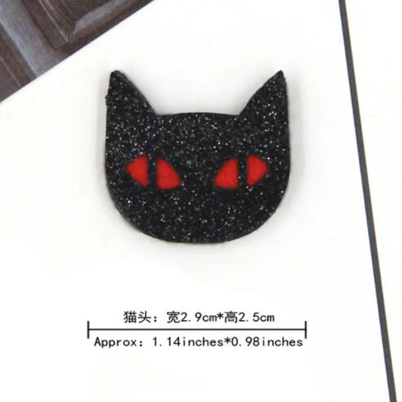 20pcs/lot Kawaii Glitter Halloween Series Patch Creative Halloween Appliques Accessories Halloween Headdress Decoration Material