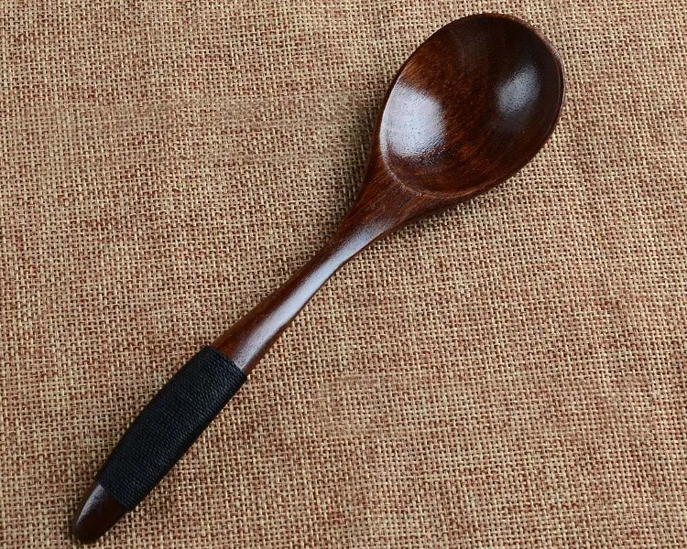 Wooden Spoon Small Cooking Scoop Teaspoon Catering Household Kitchen Accessories For Coffee Lamian Noodles, Rice,Corn Soup 스푼 #M