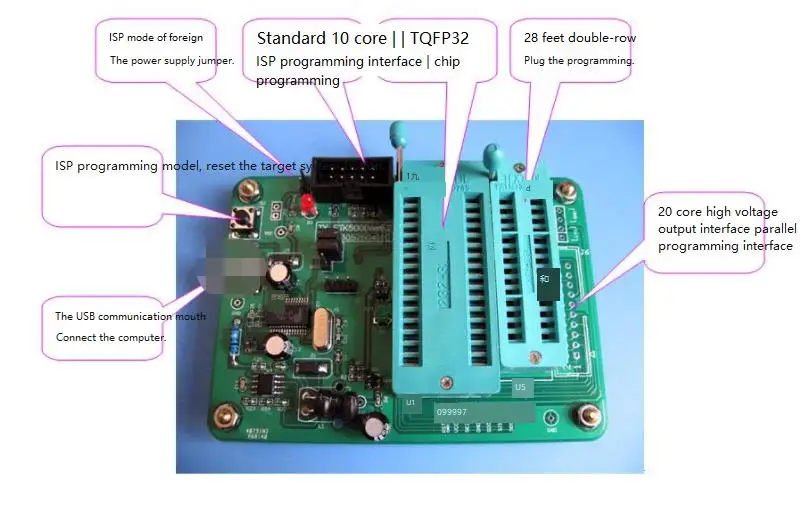 Programmatore ad alta tensione AVR supporto dedicato serie Mega8 mega168 328 programmazione parallela AVR