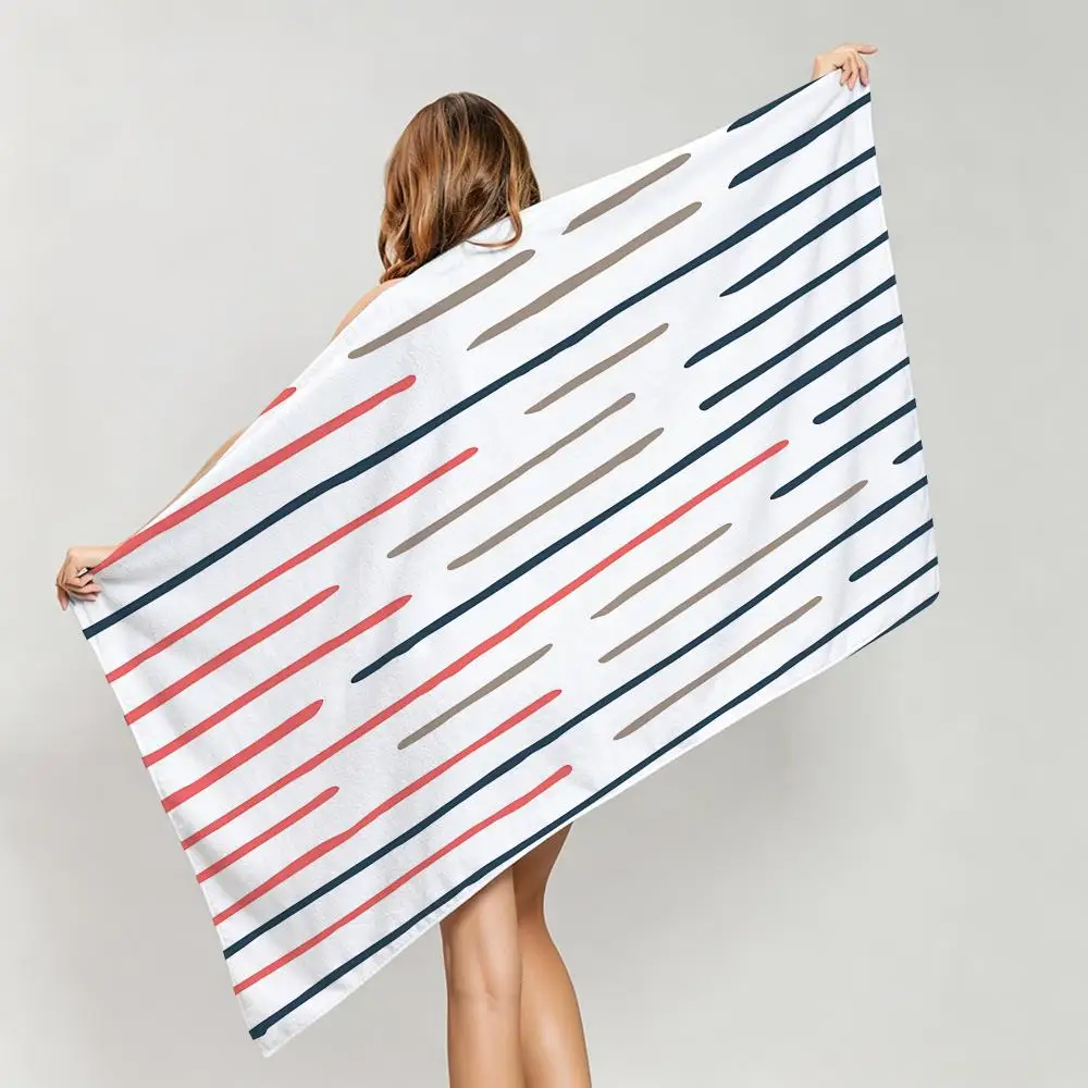 Modern G-Geometric Line ArtS Towel Five-Star Hotel Quality Eco-Friendly Ultra Soft Thick Towels & Beach Towels