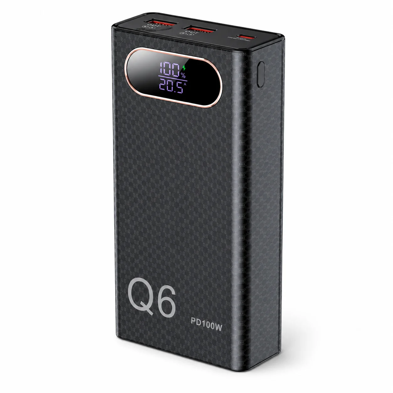 Q6 PD100W DIY Power Bank Housing Kit for 6x21700 Flat Top Cells No-Solder Fast Charge Case with Digital Display view 5