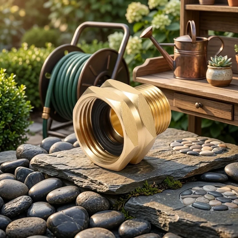 Brass Garden Hose Adapter 3/4 GHT Female To 1/2 NPT Male Connector Leak Proof Fitting For Garden Irrigation Pipe Adapter