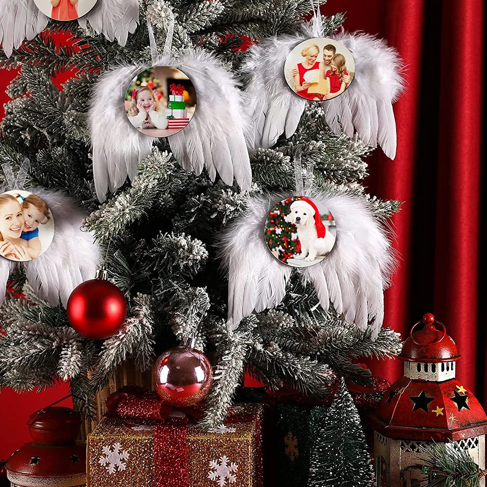 

Angel Wings Dress Diy Ornaments Unfinished Sublimation Pendants Household Valentines Day Decorations