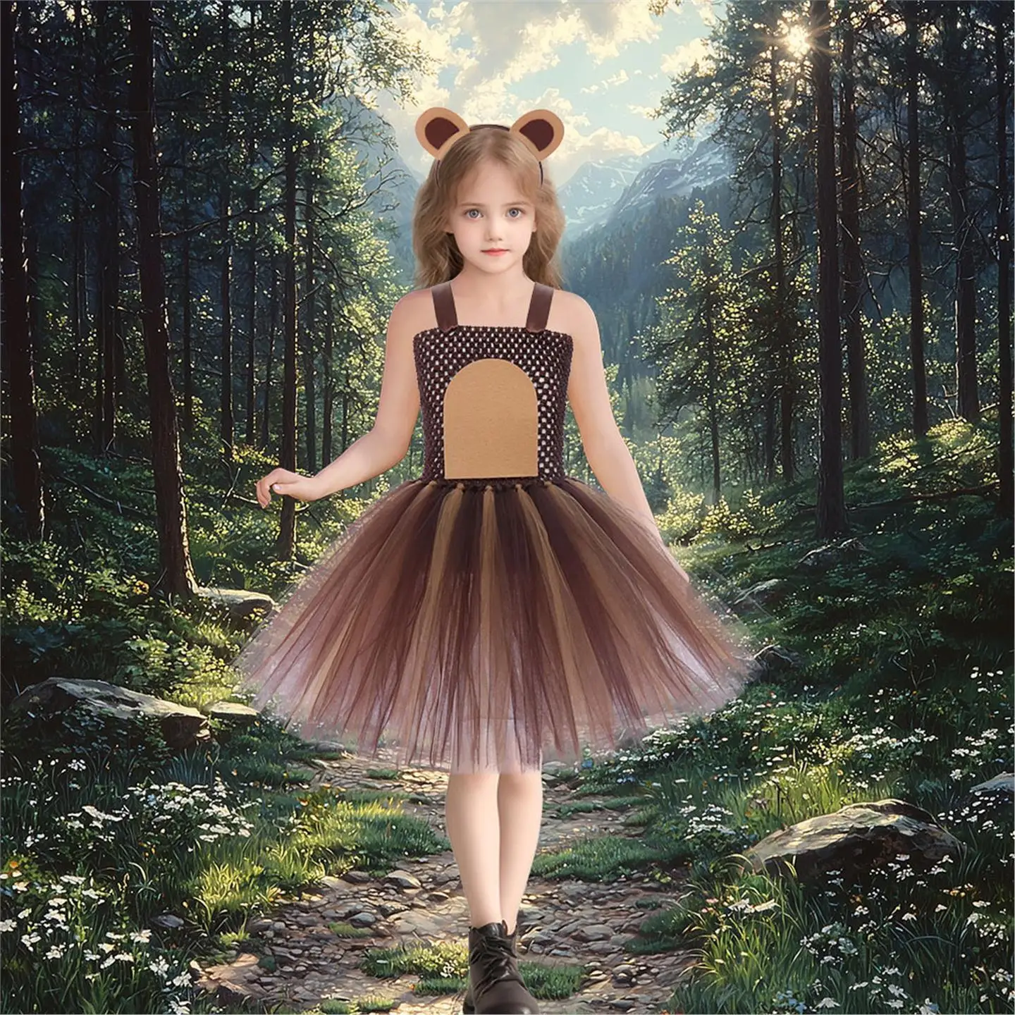 Cartoon Dierenkostuum Dr Bruine Beer Prestatie Outfit Halloween Kinder Stage Performance Kleding PU Materiaal