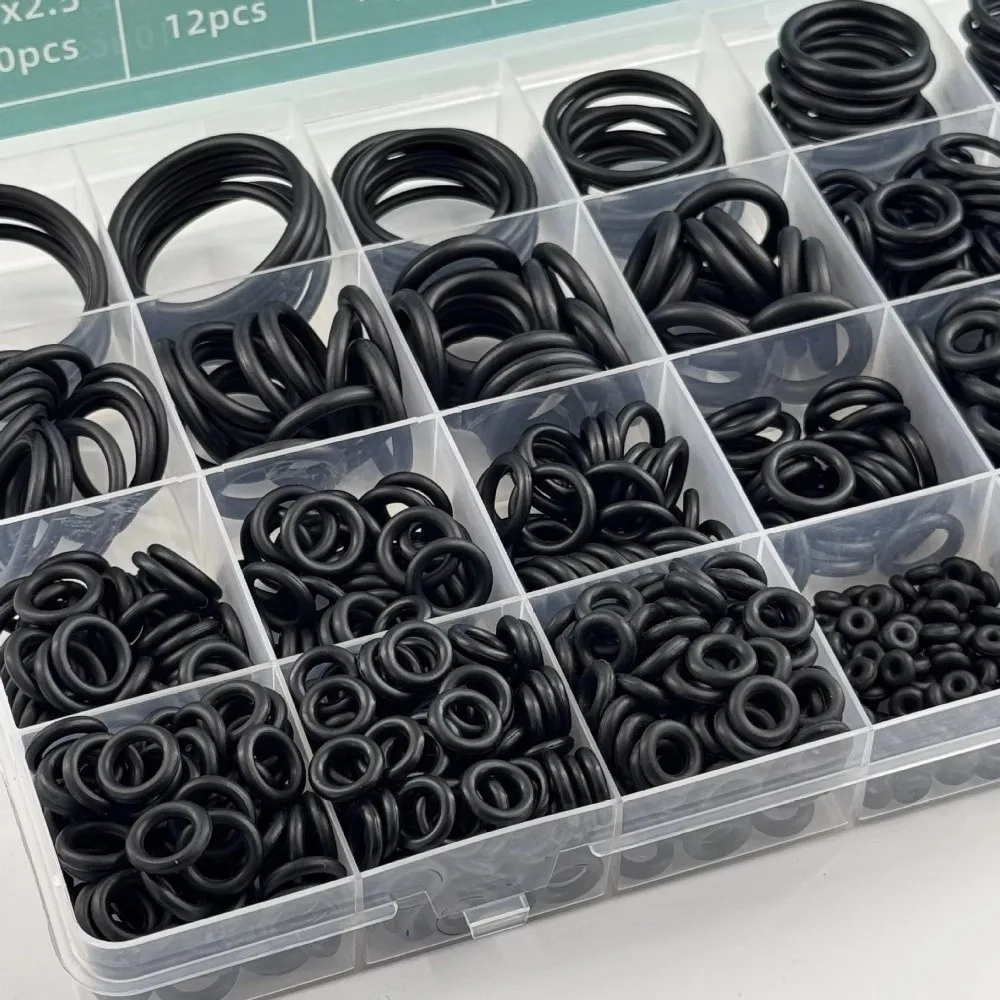 1020Pcs Circular Rubber Silicone Rubber O-Ring Set ​Washers Ring​ Oil Resistant Sealing Ring Set 15 Sizes Heat Resistant