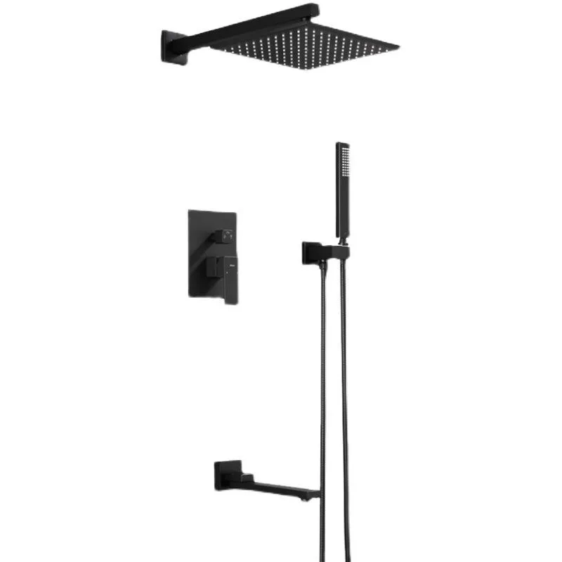 Bourdillat Bathroom Black/Chrome/Gold folding nozzle bathtub stainless steel wall mounted bathtub faucet shower stainless steel