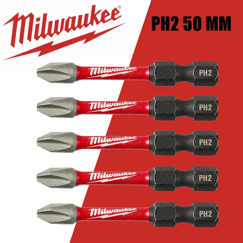 Milwaukee PH2 50MM Drill Bits Impact Type Bit Drill For Electric Screwdriver Fixed High Lifespan Carpentry Power Tool Accessory