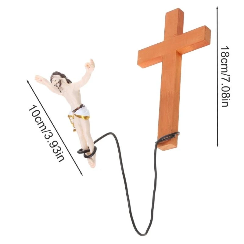 Daring Faith Symbol Hand Painted with Bungee Jumping Jesus Christ Sculpture Home Decorative Ornaments