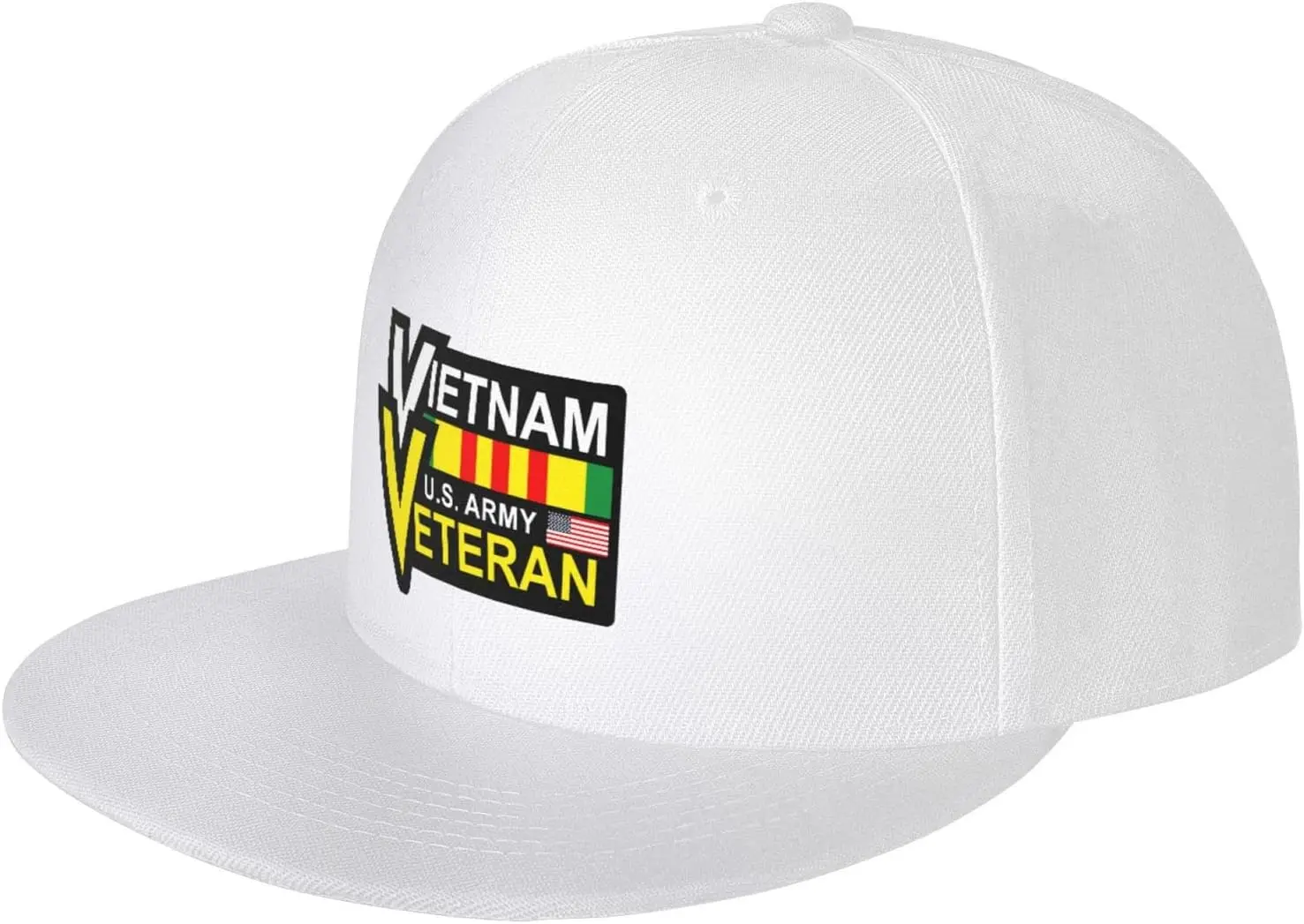 

Army Vietnam Veteran Flat Brim Baseball Cap Men's Adjustable Trucker Hat